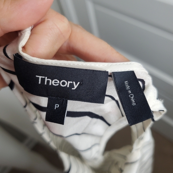 Theory Kalstinn Striped Tank Silk Small - Picture 6 of 9